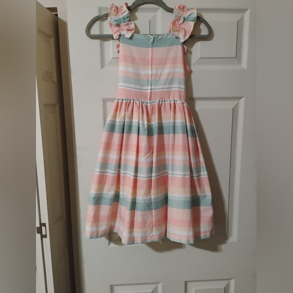 Bonnie Jean Girls strip pastel dress Size 12 - Picture 1 of 3